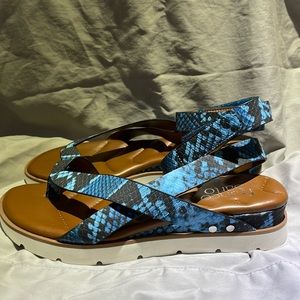 Franco Sarto Snake ankle wrap sandal